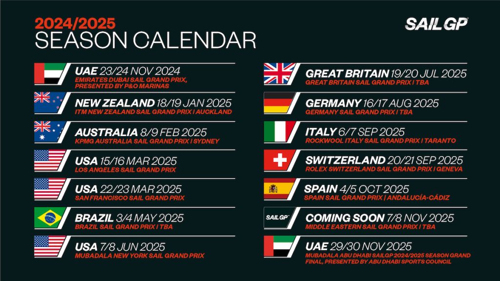 SailGP announces 2024/2025 Season calendar - Marine Business News